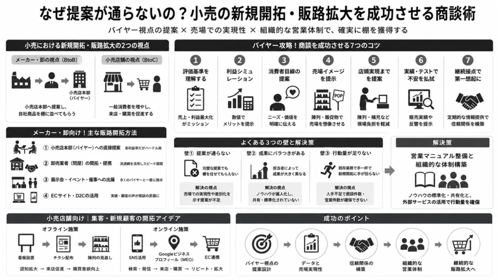 なぜ提案が通らないの？小売の新規開拓・販路拡大を成功させる商談術について