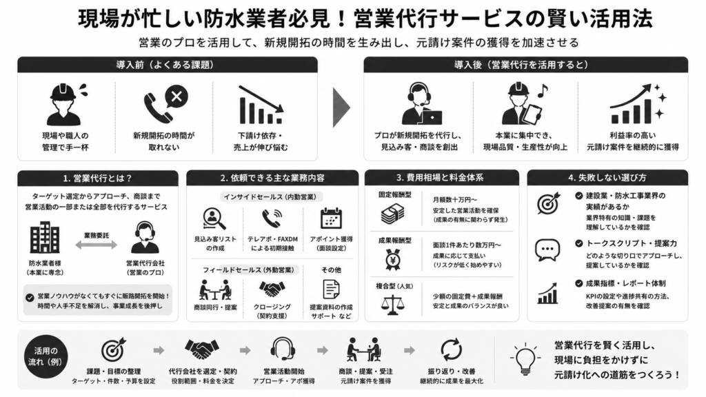 現場が忙しい防水業者必見！営業代行サービスの賢い活用法