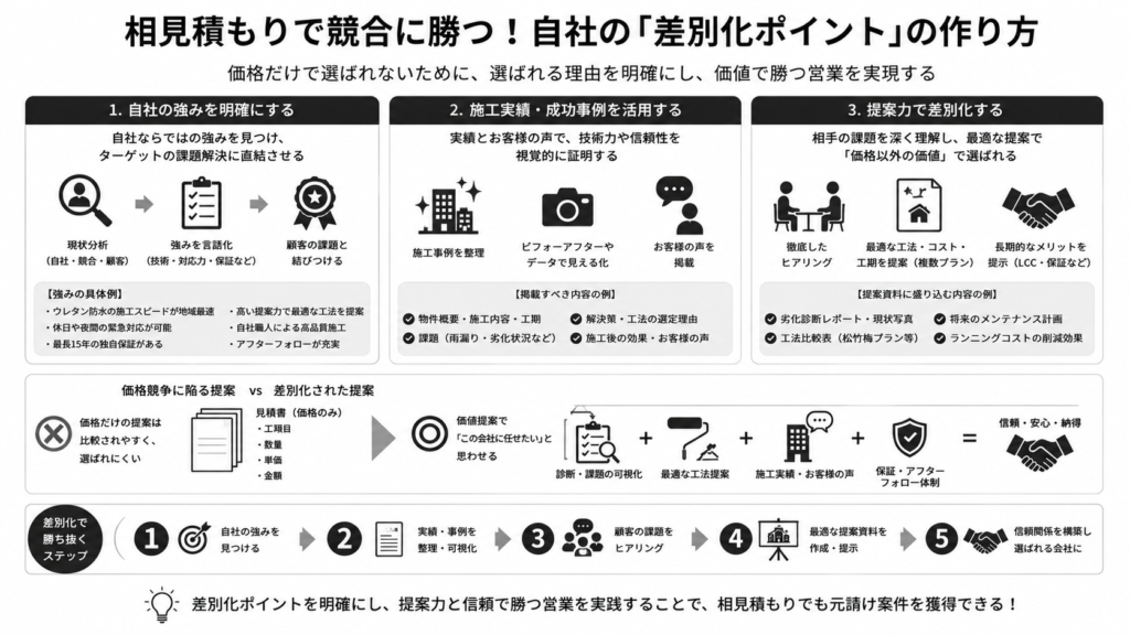 相見積もりで競合に勝つ！自社の「差別化ポイント」の作り方