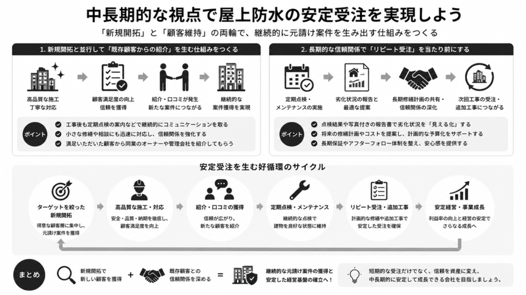 中長期的な視点で屋上防水の安定受注を実現しよう