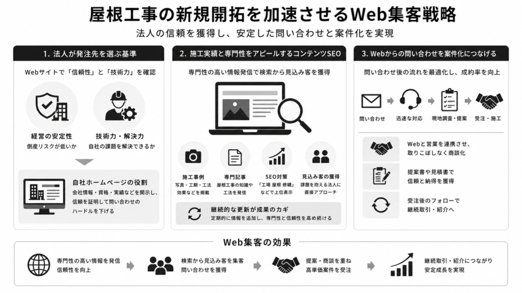 屋根工事の新規開拓を加速させるWeb集客戦略