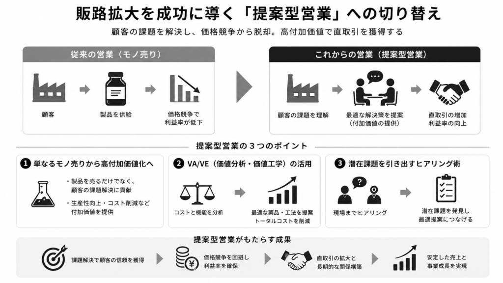 販路拡大を成功に導く「提案型営業」への切り替え