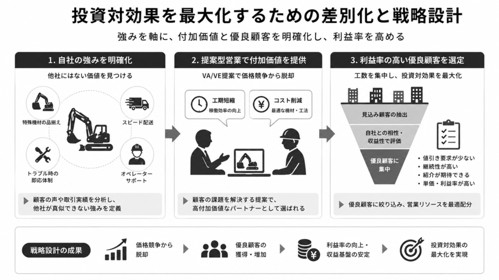 投資対効果を最大化するための差別化と戦略設計