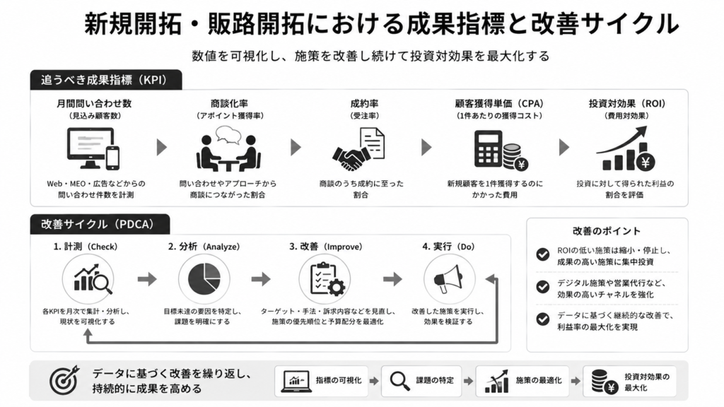 新規開拓・販路開拓における成果指標と改善サイクル