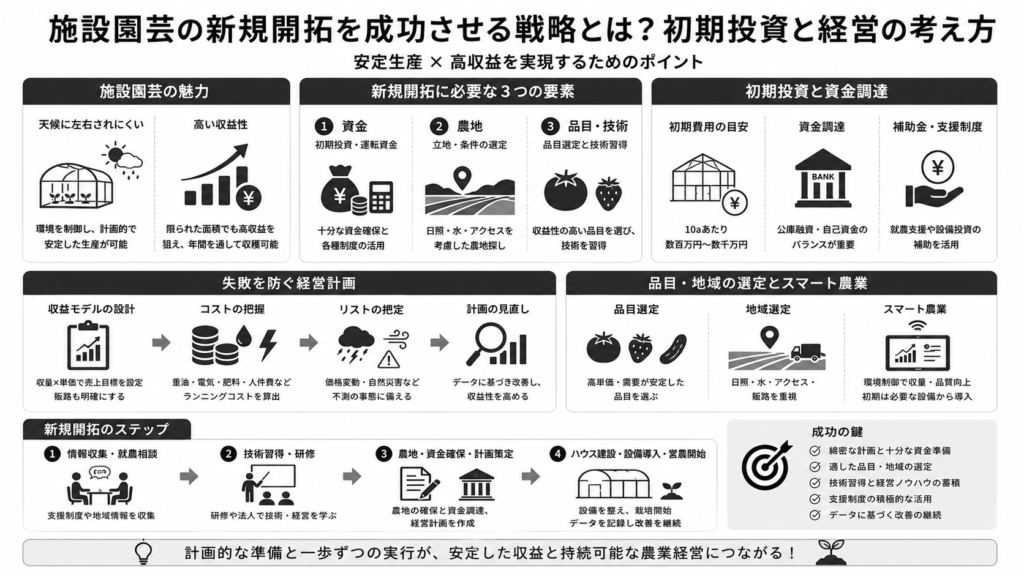 施設園芸の新規開拓を成功させる戦略とは?初期投資と経営の考え方