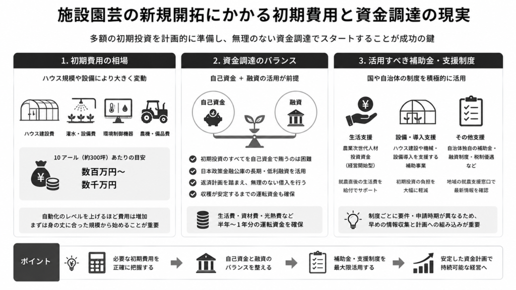 施設園芸の新規開拓にかかる初期費用と資金調達の現実