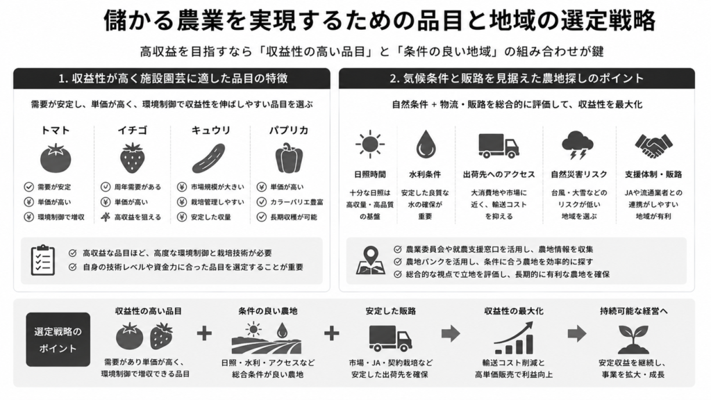 儲かる農業を実現するための品目と地域の選定戦略