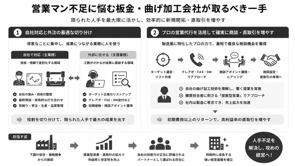 営業マン不足に悩む板金・曲げ加工会社が取るべき一手
