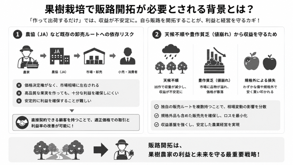 果樹栽培で販路開拓が必要とされる背景とは?