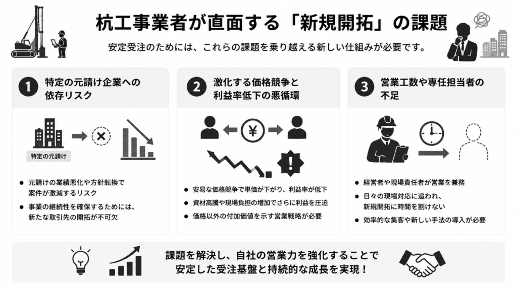 杭工事業者が直面する「新規開拓」の課題