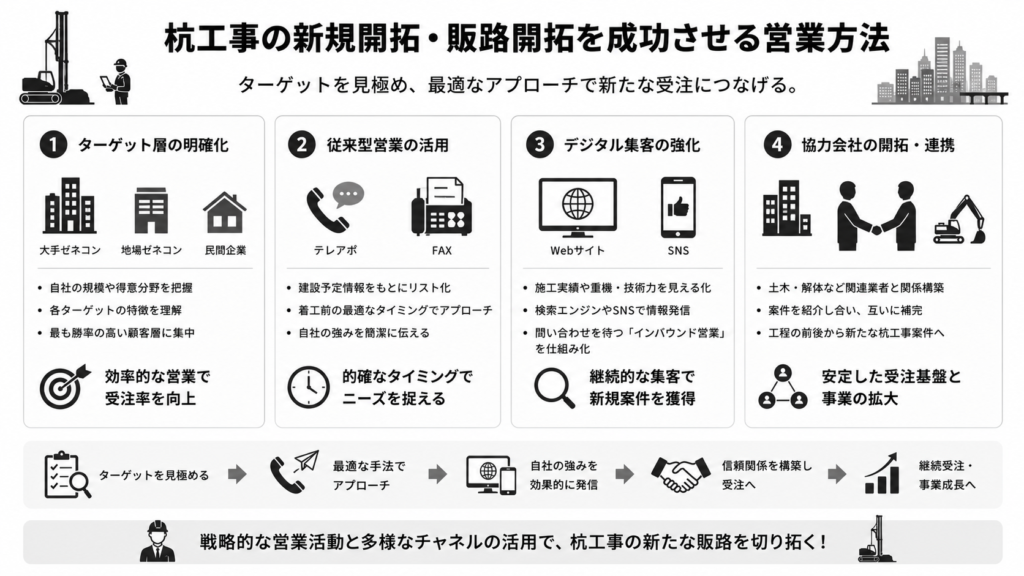 杭工事の新規開拓・販路開拓を成功させる営業方法