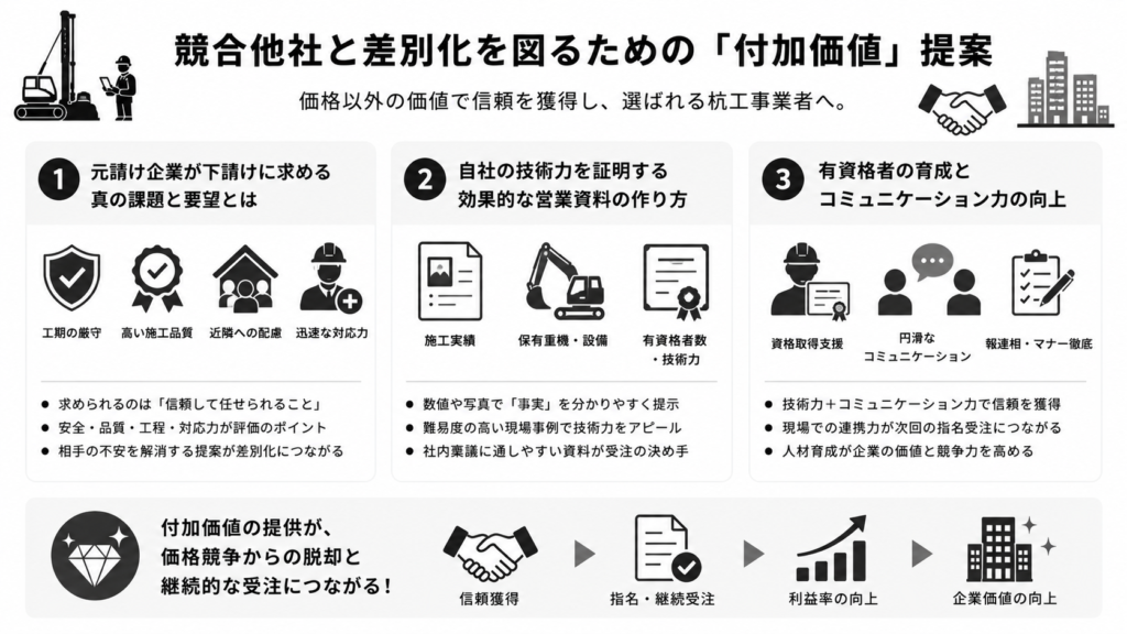 競合他社と差別化を図るための「付加価値」提案