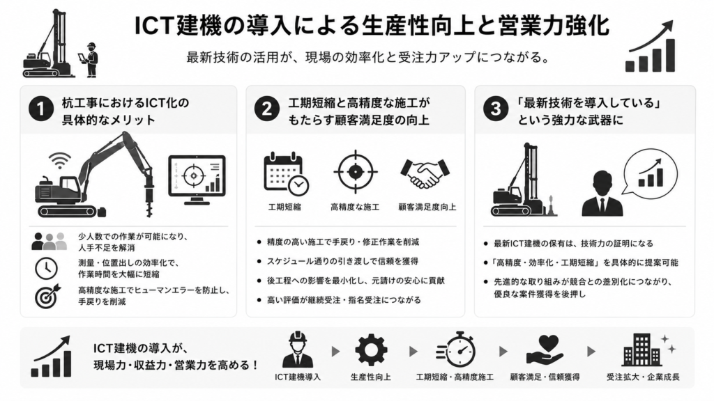ICT建機の導入による生産性向上と営業力強化