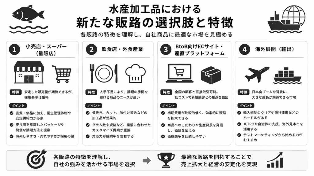 水産加工品における新たな販路の選択肢と特徴