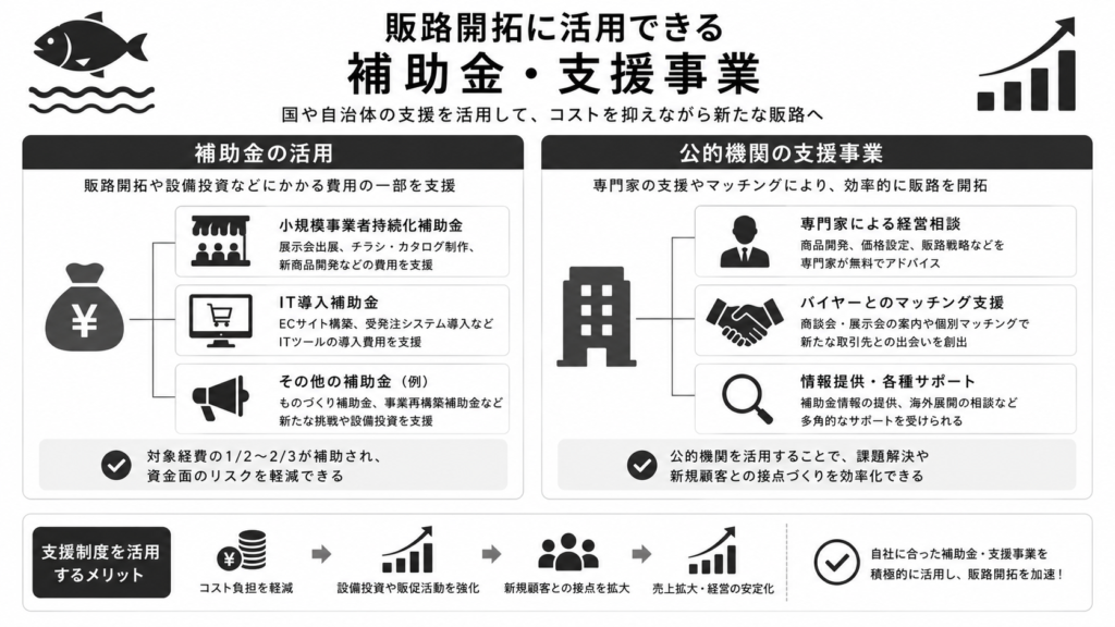 販路開拓に活用できる補助金・支援事業