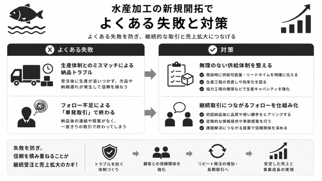水産加工の新規開拓でよくある失敗と対策
