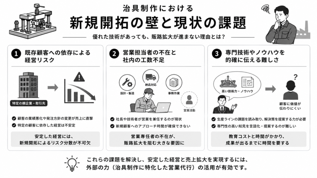治具制作における新規開拓の壁と現状の課題