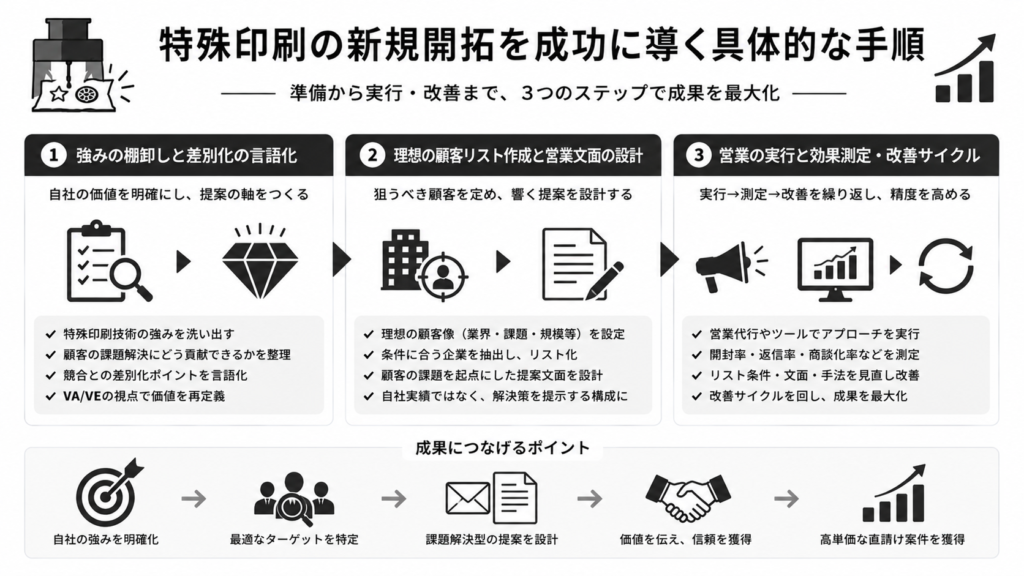 特殊印刷の新規開拓を成功に導く具体的な手順