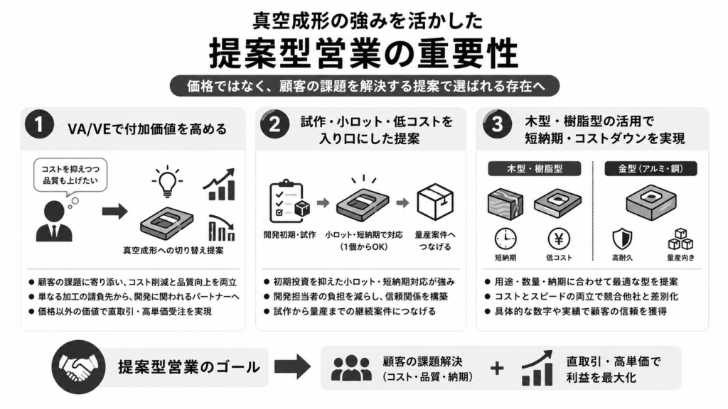 真空成形の強みを活かした「提案型営業」の重要性