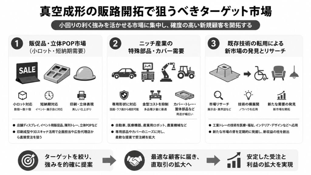 真空成形の販路開拓で狙うべきターゲット市場