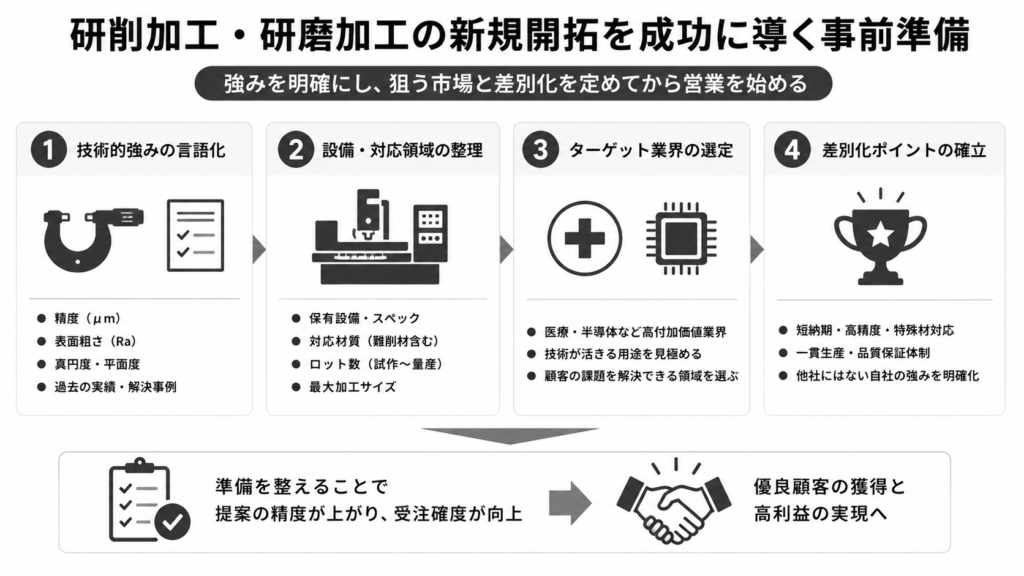 研削加工・研磨加工の新規開拓を成功に導く事前準備