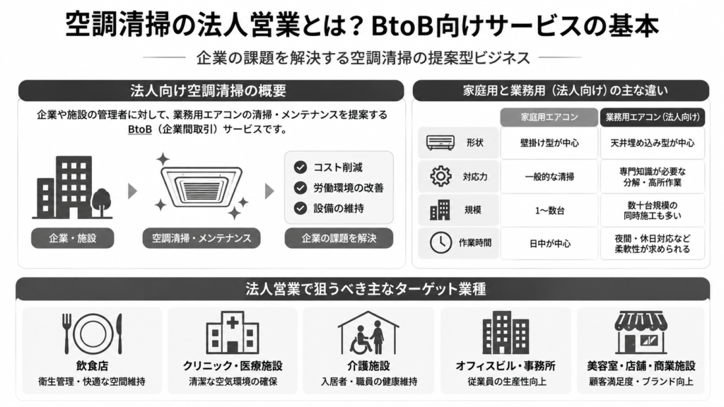 空調清掃の法人営業とは?BtoB向けサービスの基本