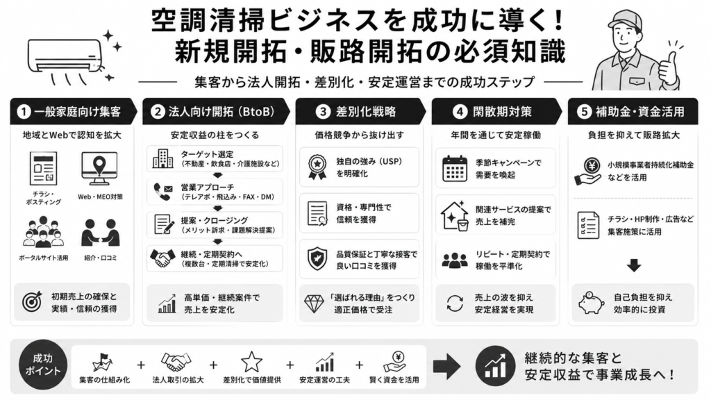 空調清掃ビジネスを成功に導く!新規開拓・販路開拓の必須知識