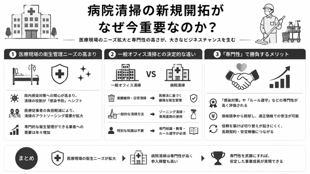 病院清掃の新規開拓がなぜ今重要なのか?