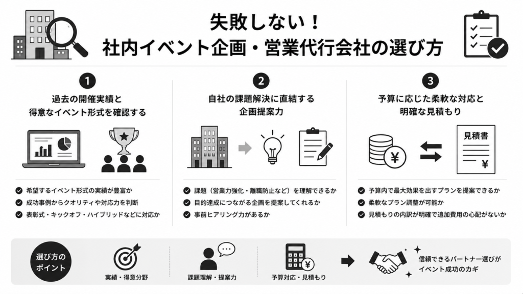 失敗しない！社内イベント企画・営業代行会社の選び方
