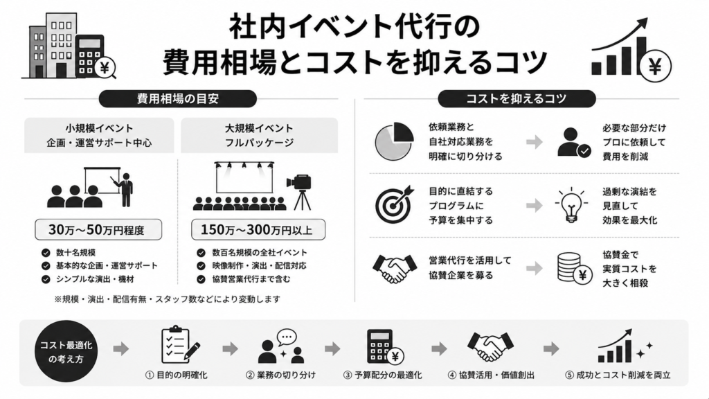 社内イベント代行の費用相場とコストを抑えるコツ
