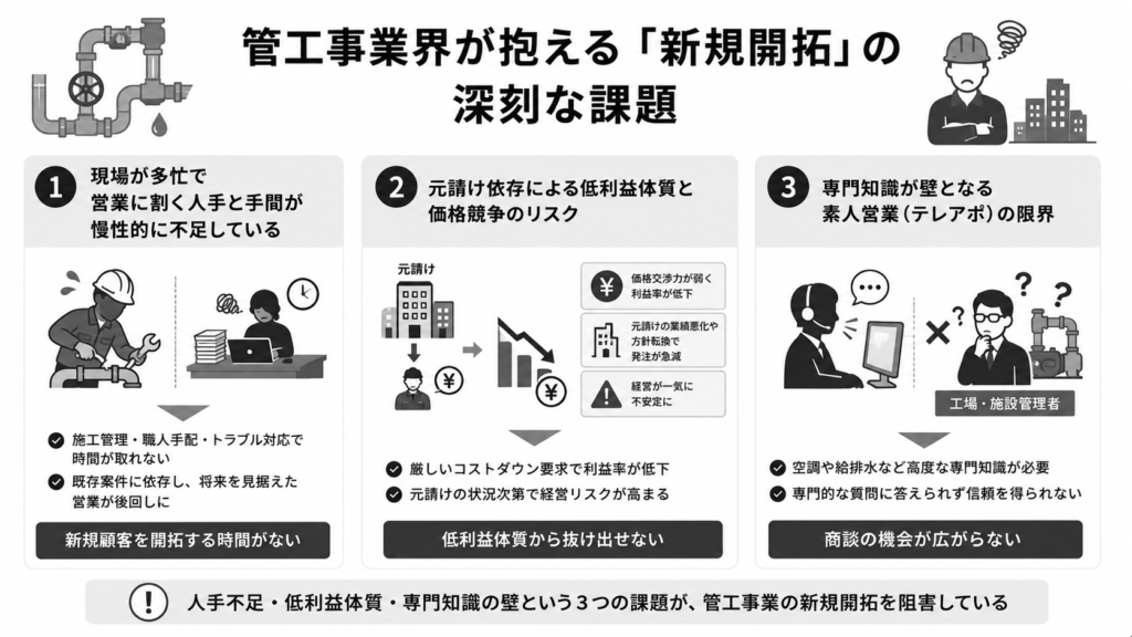 管工事業界が抱える「新規開拓」の深刻な課題
