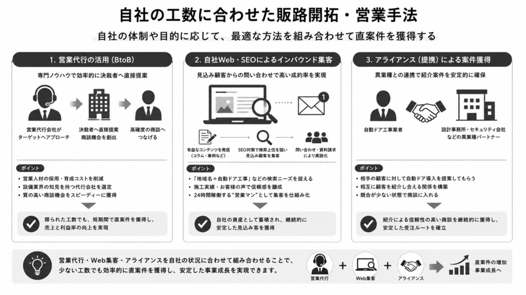 自社の工数に合わせた販路開拓・営業手法