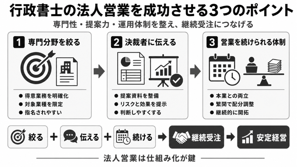 行政書士の法人営業を成功させるポイント