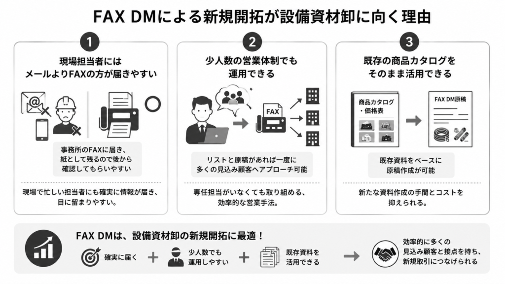 FAX DMによる新規開拓が設備資材卸に向く理由