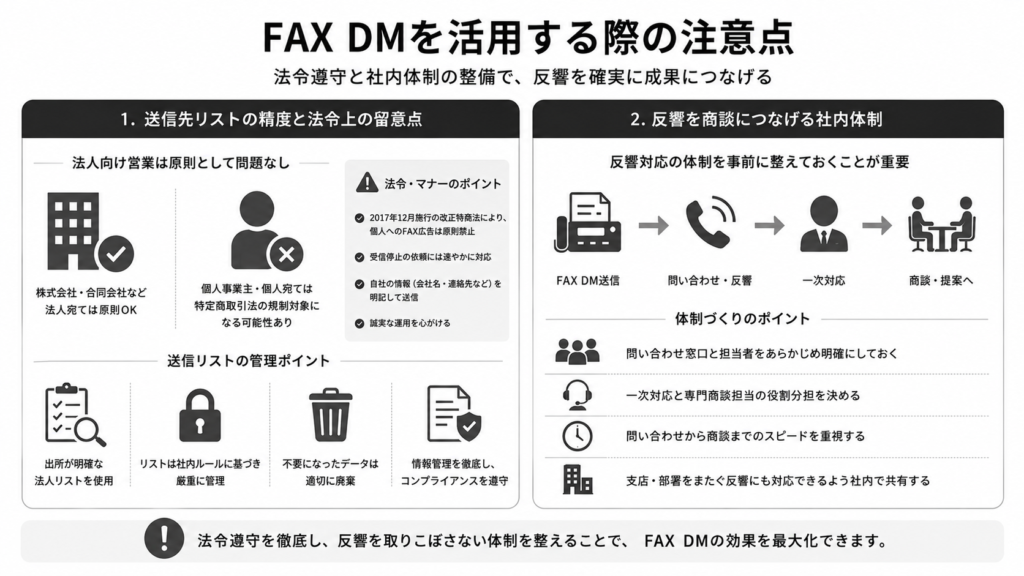 FAX DMを活用する際の注意点