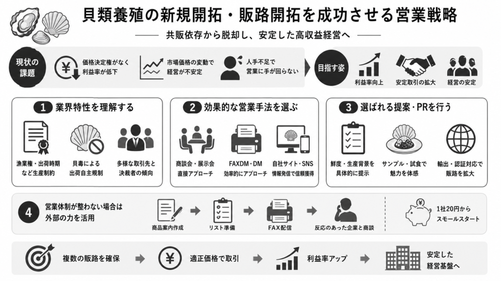 貝類養殖の新規開拓・販路開拓を成功させる営業戦略