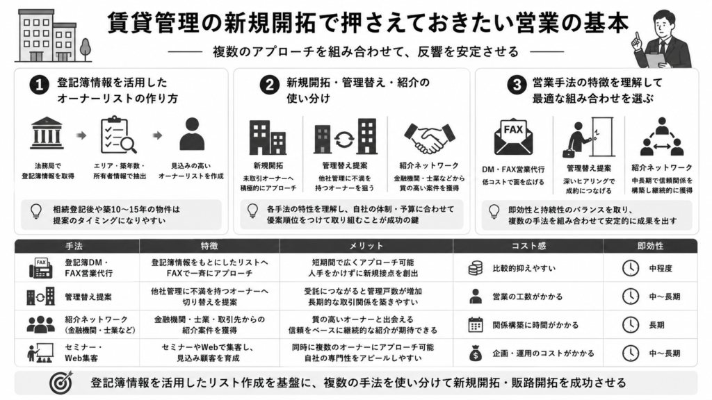 賃貸管理の新規開拓で押さえておきたい営業の基本