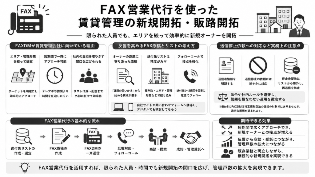 FAX営業代行を使った賃貸管理の新規開拓・販路開拓