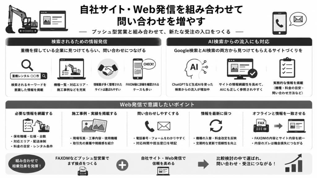 自社サイト・Web発信を組み合わせて問い合わせを増やす