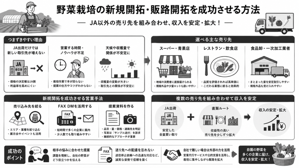 野菜栽培の新規開拓・販路開拓を成功させる方法