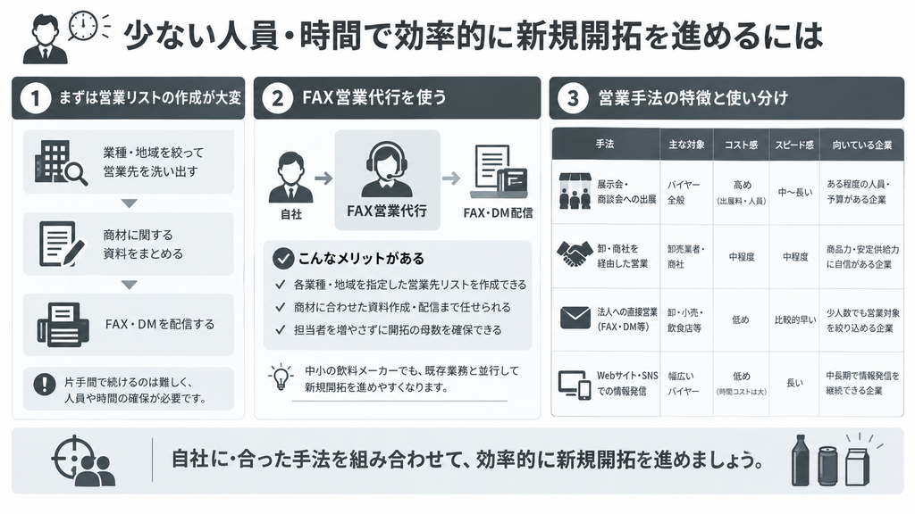 少ない人員・時間で効率的に新規開拓を進めるには